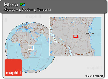 Gray Location Map of Mtera