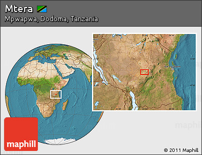 Satellite Location Map of Mtera