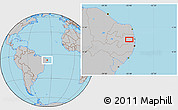 Gray Location Map of the area around 7° 10' 2" S, 35° 37' 30" W