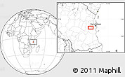 Blank Location Map of the area around 7° 10' 2" S, 38° 19' 30" E
