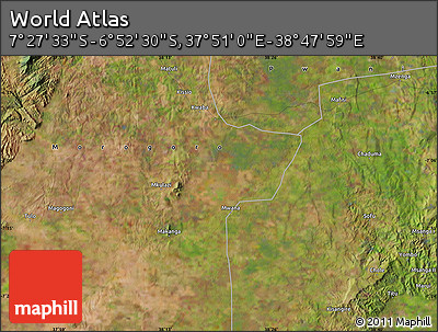 Satellite Map of the Area around 7° 10' 2" S, 38° 19' 30" E