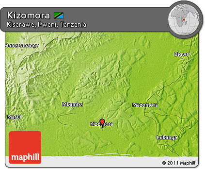 Physical 3D Map of Kizomora