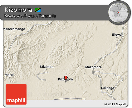 Shaded Relief 3D Map of Kizomora