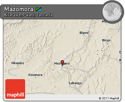 Shaded Relief 3D Map of Mazomora