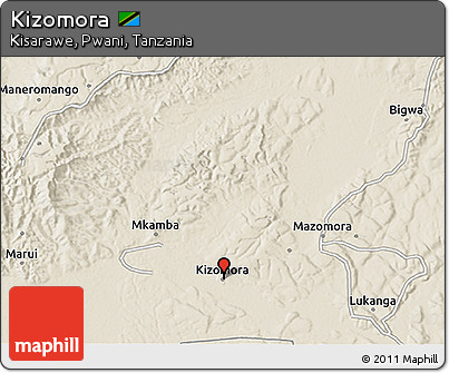 Shaded Relief 3D Map of Kizomora