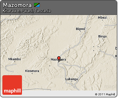 Shaded Relief 3D Map of Mazomora
