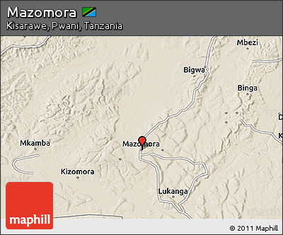 Shaded Relief 3D Map of Mazomora