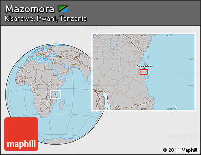 Gray Location Map of Mazomora