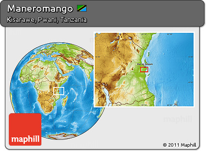 Physical Location Map of Maneromango