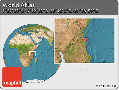 Satellite Location Map of the Area around 7° 10' 2" S, 39° 10' 29" E