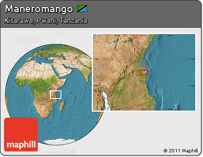Satellite Location Map of Maneromango