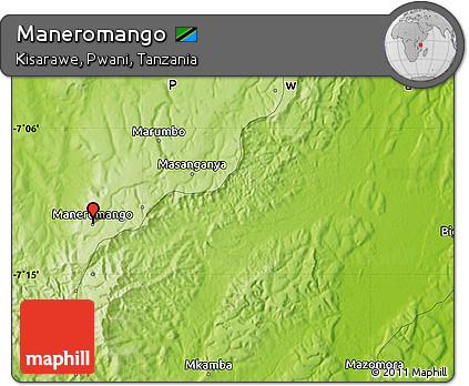 Physical Map of Maneromango