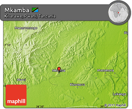 Physical Map of Mkamba