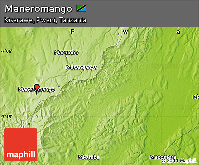 Physical Map of Maneromango