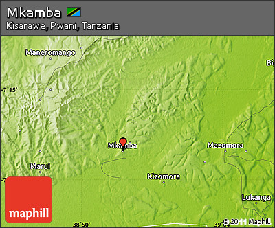 Physical Map of Mkamba