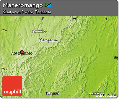 Physical Map of Maneromango