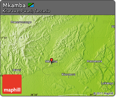 Physical Map of Mkamba
