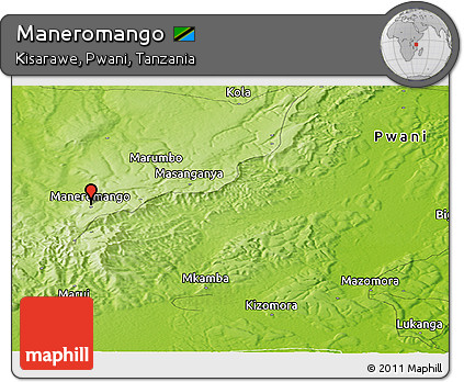 Physical Panoramic Map of Maneromango