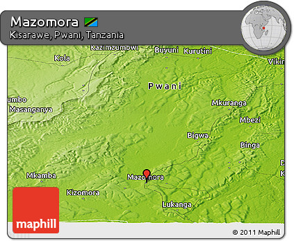 Physical Panoramic Map of Mazomora