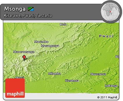 Physical Panoramic Map of Msonga