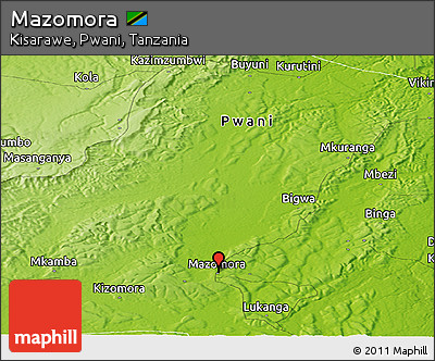 Physical Panoramic Map of Mazomora