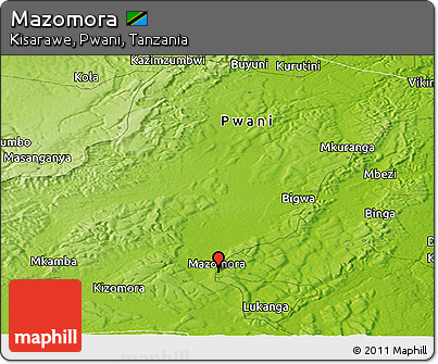 Physical Panoramic Map of Mazomora