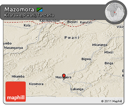 Shaded Relief Panoramic Map of Mazomora