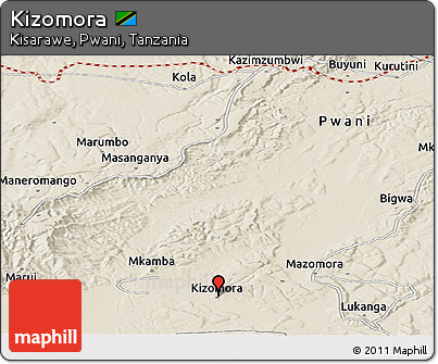 Shaded Relief Panoramic Map of Kizomora