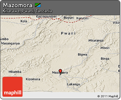Shaded Relief Panoramic Map of Mazomora