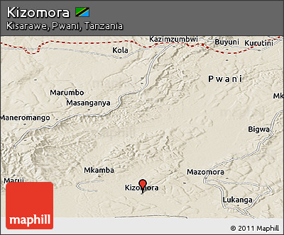 Shaded Relief Panoramic Map of Kizomora