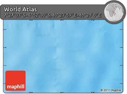 Shaded Relief Map of the Area around 7° 10' 2" S, 40° 52' 30" E