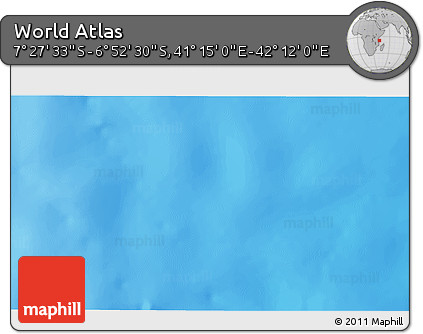 Shaded Relief 3D Map of the Area around 7° 10' 2" S, 41° 43' 30" E