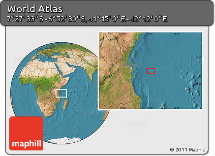 Satellite Location Map of the Area around 7° 10' 2" S, 41° 43' 30" E