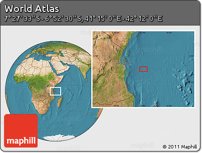 Satellite Location Map of the Area around 7° 10' 2" S, 41° 43' 30" E