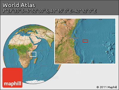 Satellite Location Map of the Area around 7° 10' 2" S, 41° 43' 30" E