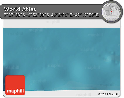 Satellite 3D Map of the Area around 7° 10' 2" S, 46° 49' 30" E