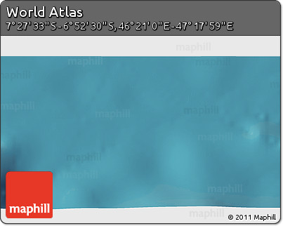 Satellite 3D Map of the Area around 7° 10' 2" S, 46° 49' 30" E