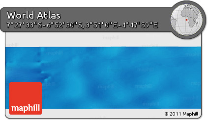Physical Panoramic Map of the Area around 7° 10' 2" S, 4° 19' 30" E