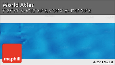 Physical Panoramic Map of the Area around 7° 10' 2" S, 4° 19' 30" E