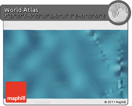 Satellite 3D Map of the Area around 7° 10' 2" S, 51° 4' 30" E