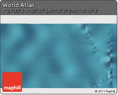 Satellite 3D Map of the Area around 7° 10' 2" S, 51° 4' 30" E
