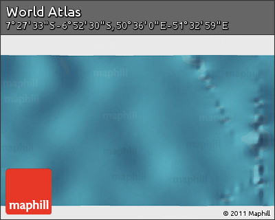 Satellite 3D Map of the Area around 7° 10' 2" S, 51° 4' 30" E