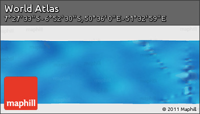 Physical Panoramic Map of the Area around 7° 10' 2" S, 51° 4' 30" E