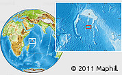 Physical Location Map of the area around 7° 10' 2" S, 55° 19' 30" E