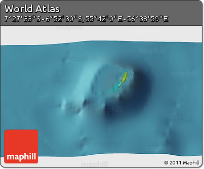 Satellite 3D Map of the Area around 7° 10' 2" S, 56° 10' 29" E