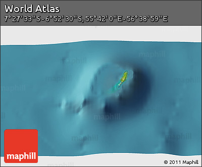 Satellite 3D Map of the Area around 7° 10' 2" S, 56° 10' 29" E