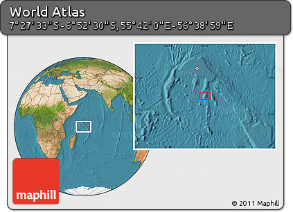 Satellite Location Map of the Area around 7° 10' 2" S, 56° 10' 29" E