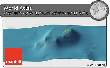 Satellite Panoramic Map of the Area around 7° 10' 2" S, 56° 10' 29" E
