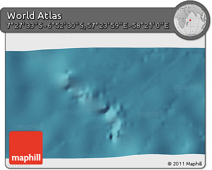 Satellite 3D Map of the Area around 7° 10' 2" S, 57° 52' 30" E