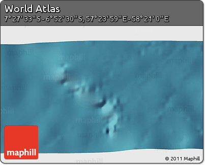 Satellite 3D Map of the Area around 7° 10' 2" S, 57° 52' 30" E